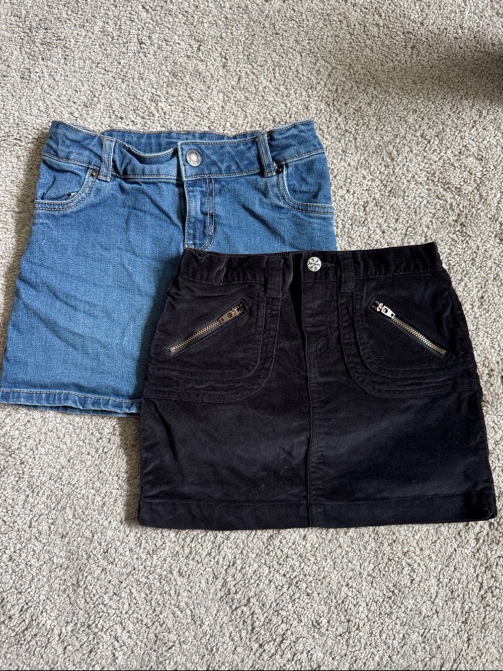 Set of Two Girl's Skirts - Denim Blue & Black